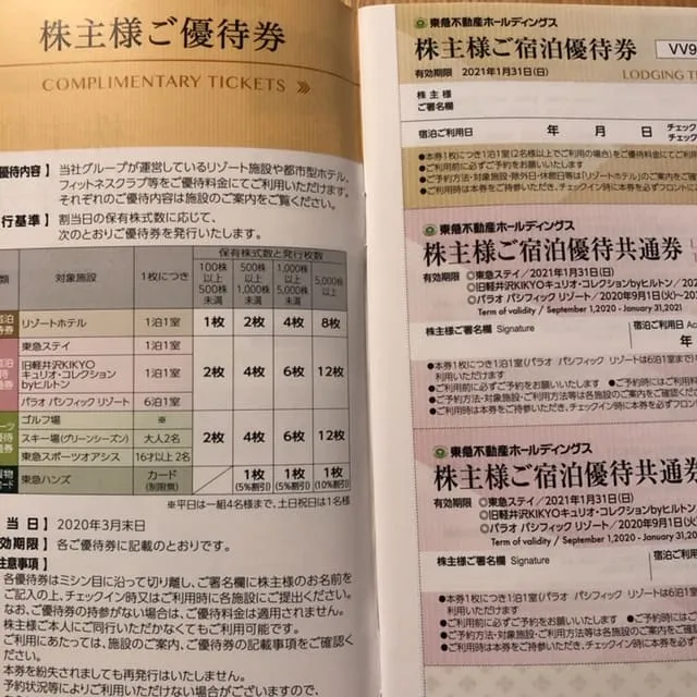 3289東急不動産HD株主優待2020