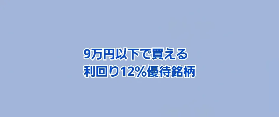 9万円以下で買える 利回り12％優待銘柄！     かすみちゃんの株主優待日記